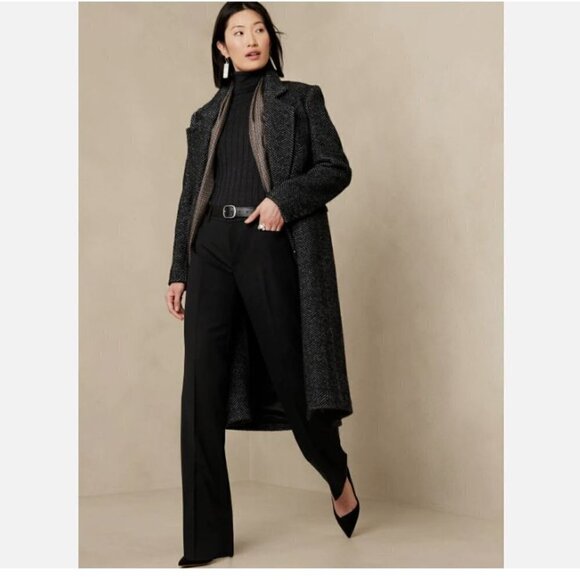 Banana Republic Siena Straight Black ITALIAN WOOL Pants Size 8 PETITE MSRP $150 - Picture 4 of 10